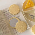 kawaii biscuit shaped folding pocket makeup face mirror