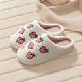 kawaii peacjes print soft plush texture aesthetic house slippers