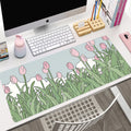 kawaii aesthetic greenery plant prints large gaming mouse pad