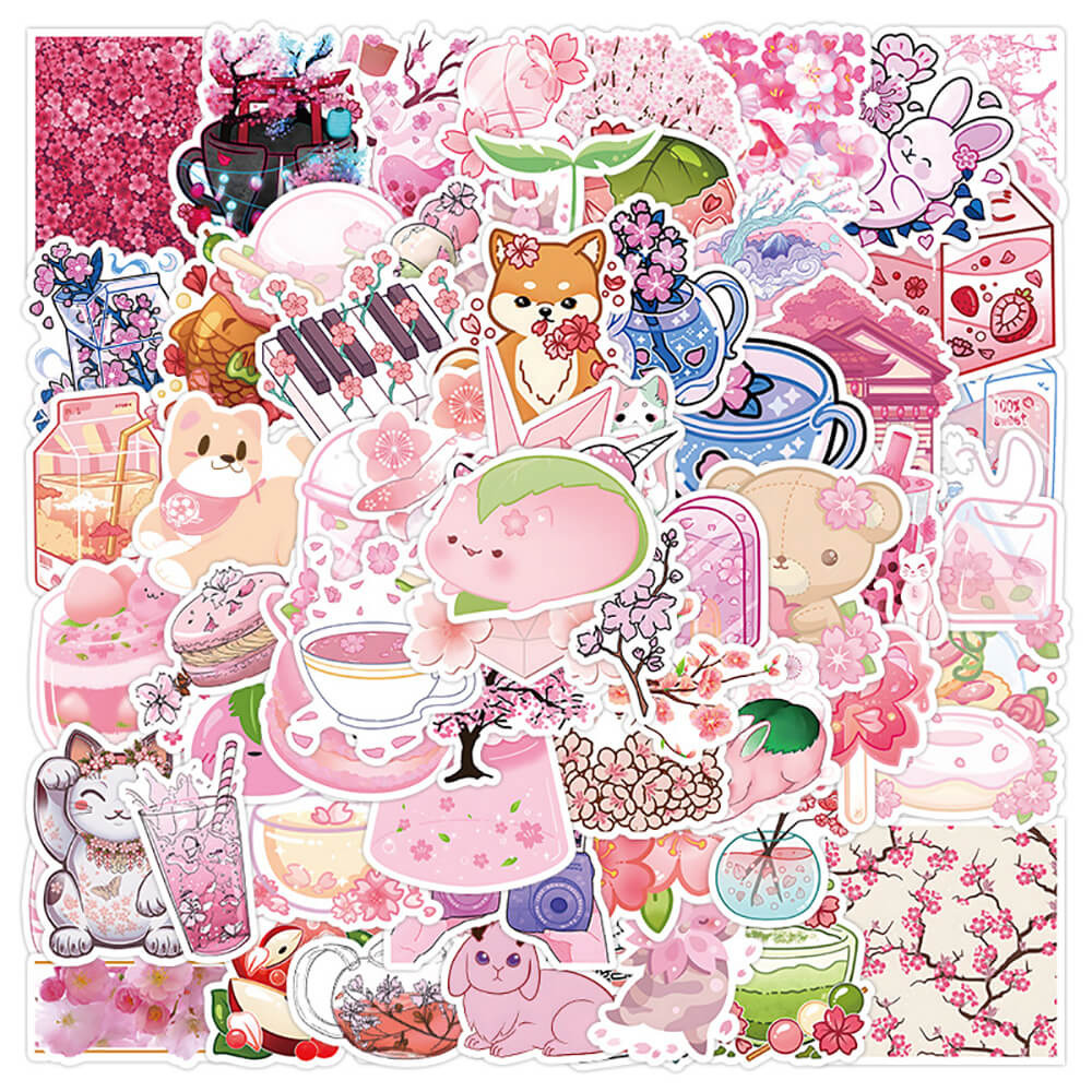 Kawaii Sakura Sticker Pack - Shop Online on roomtery