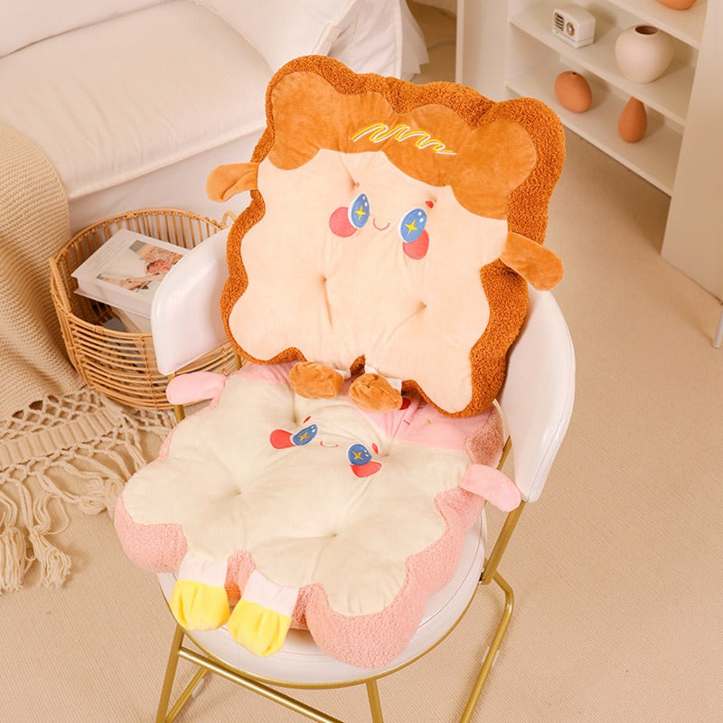 kawaii toast shaped plush seat cushion roomtery