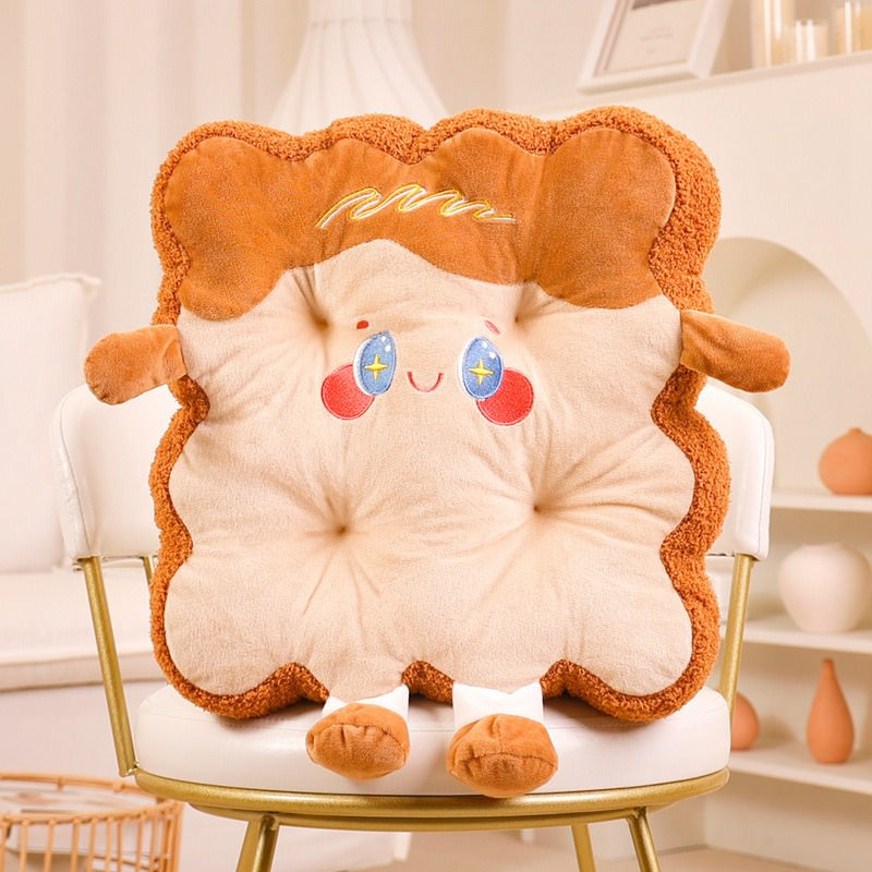kawaii toast shaped plush seat cushion roomtery
