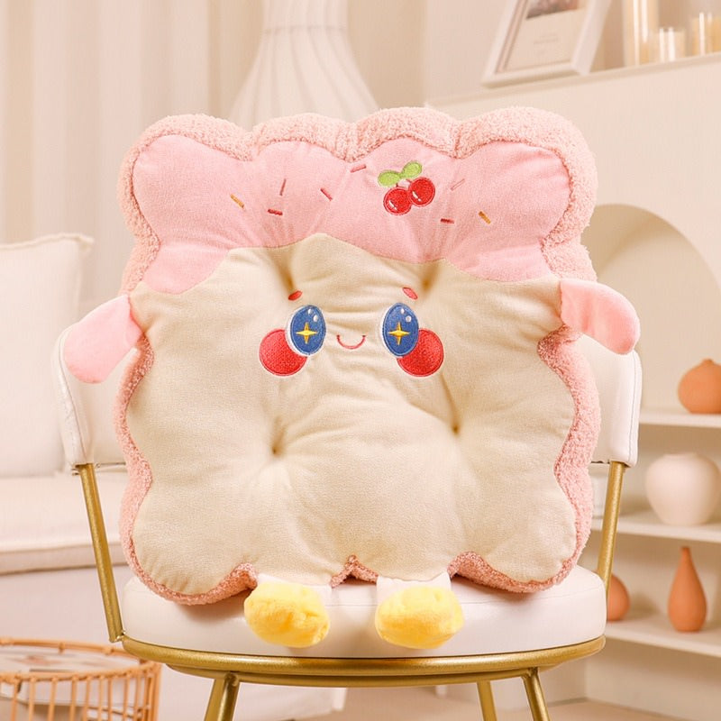 kawaii toast shaped plush seat cushion roomtery