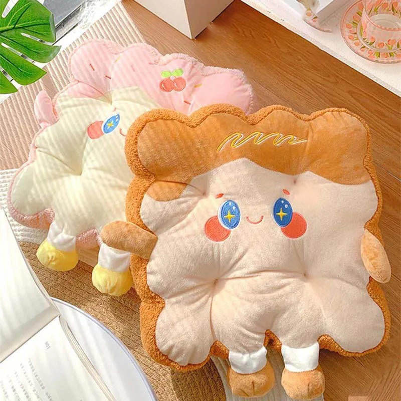 kawaii toast shaped plush seat cushion roomtery