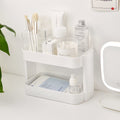 kawaii aesthetic desk storage white table top cosmetic and stationary shelf