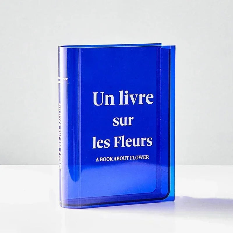 book shaped acrylic flower vase aesthetic room decor roomtery