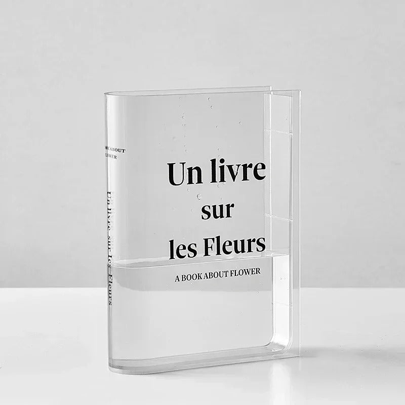 book shaped acrylic flower vase aesthetic room decor roomtery