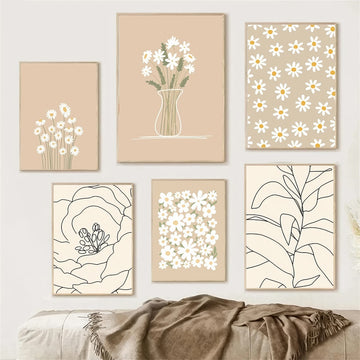 light beige boho aesthetic gallery wall art canvas posters