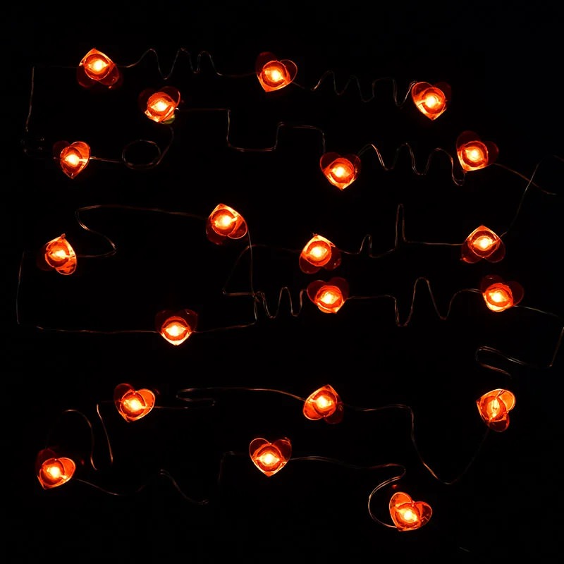 little red hearts fairy string lights aesthetic room decor roomtery