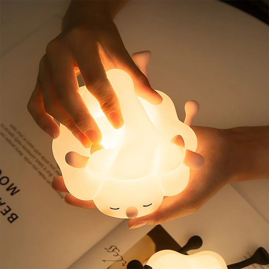 sleeping sheep silicon rubbed cute bedside night light lamp roomtery