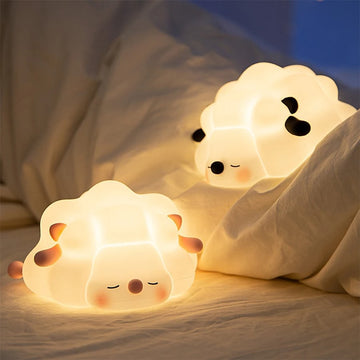 sleeping sheep silicon rubbed cute bedside night light lamp roomtery