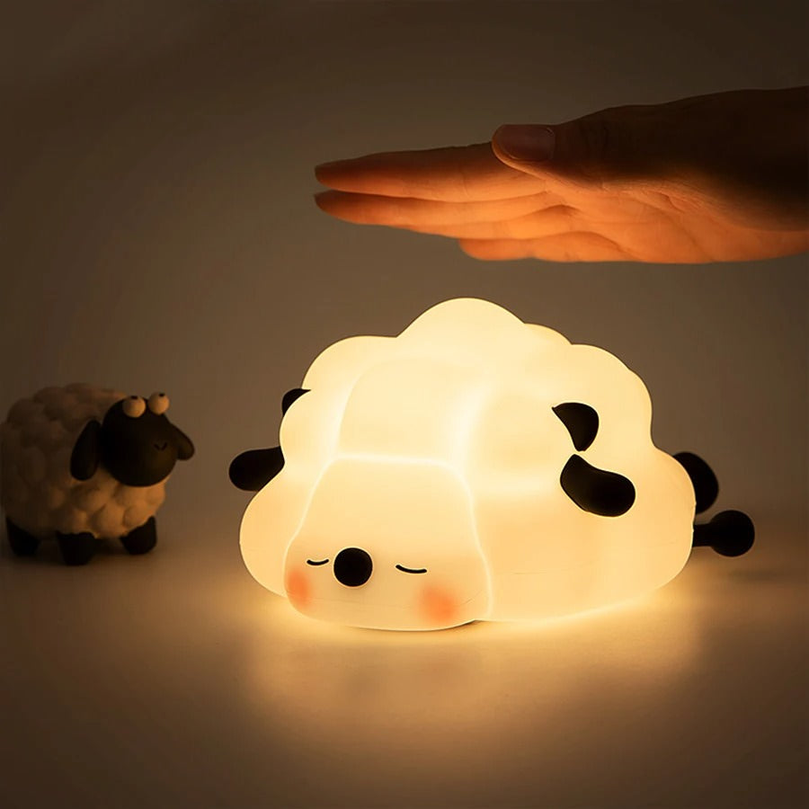 sleeping sheep silicon rubbed cute bedside night light lamp roomtery