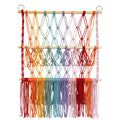 colorful macrame wall hanging decor toy storage net