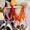colorful macrame wall hanging decor toy storage net