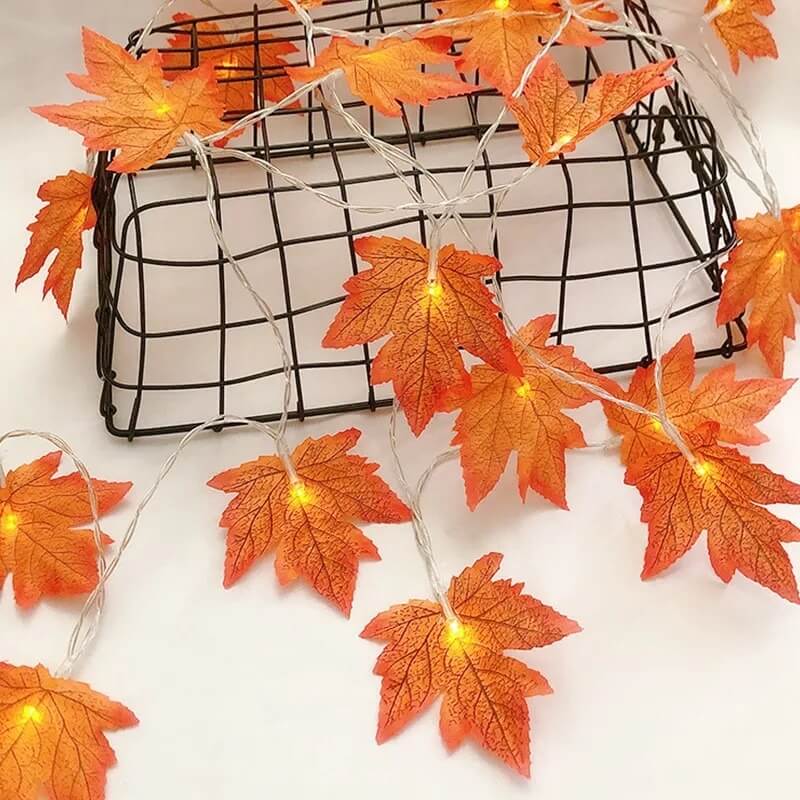 maple leaves aesthetic decorative fairy lights roomtery