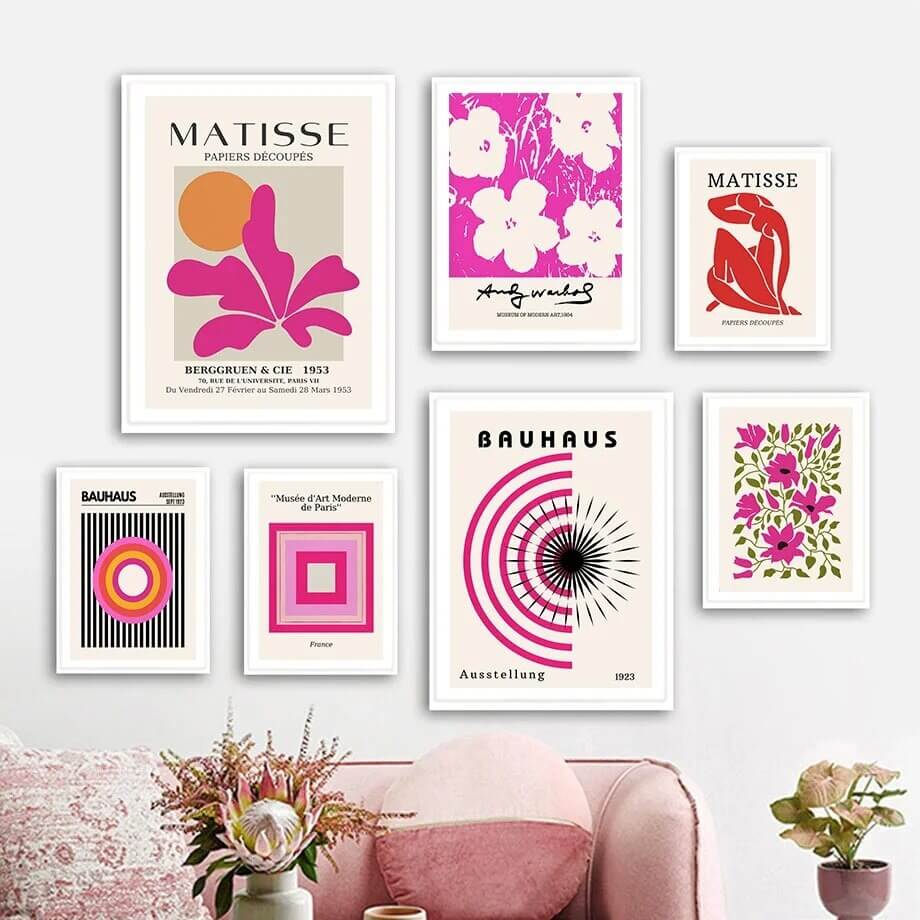 Pastel Pink Gallery Wall Art Canvas Posters - Shop Online on roomtery