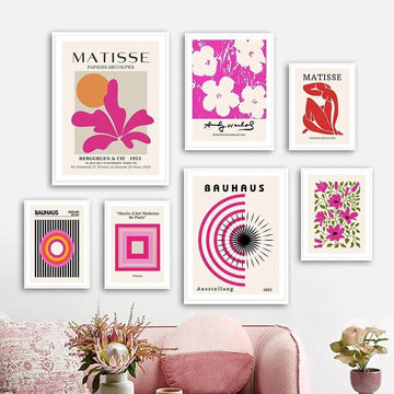 Pink Art Collage Canvas Posters