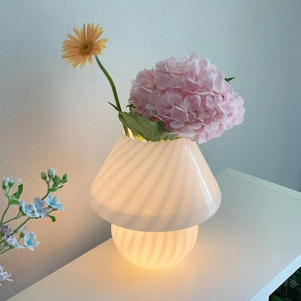 murano glass spiral striped table bedside night light lamp roomtery