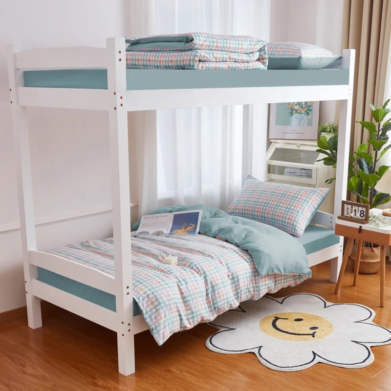 dorm room simple and cheap pastel blue plaid print bedding duvet cover set roomtery