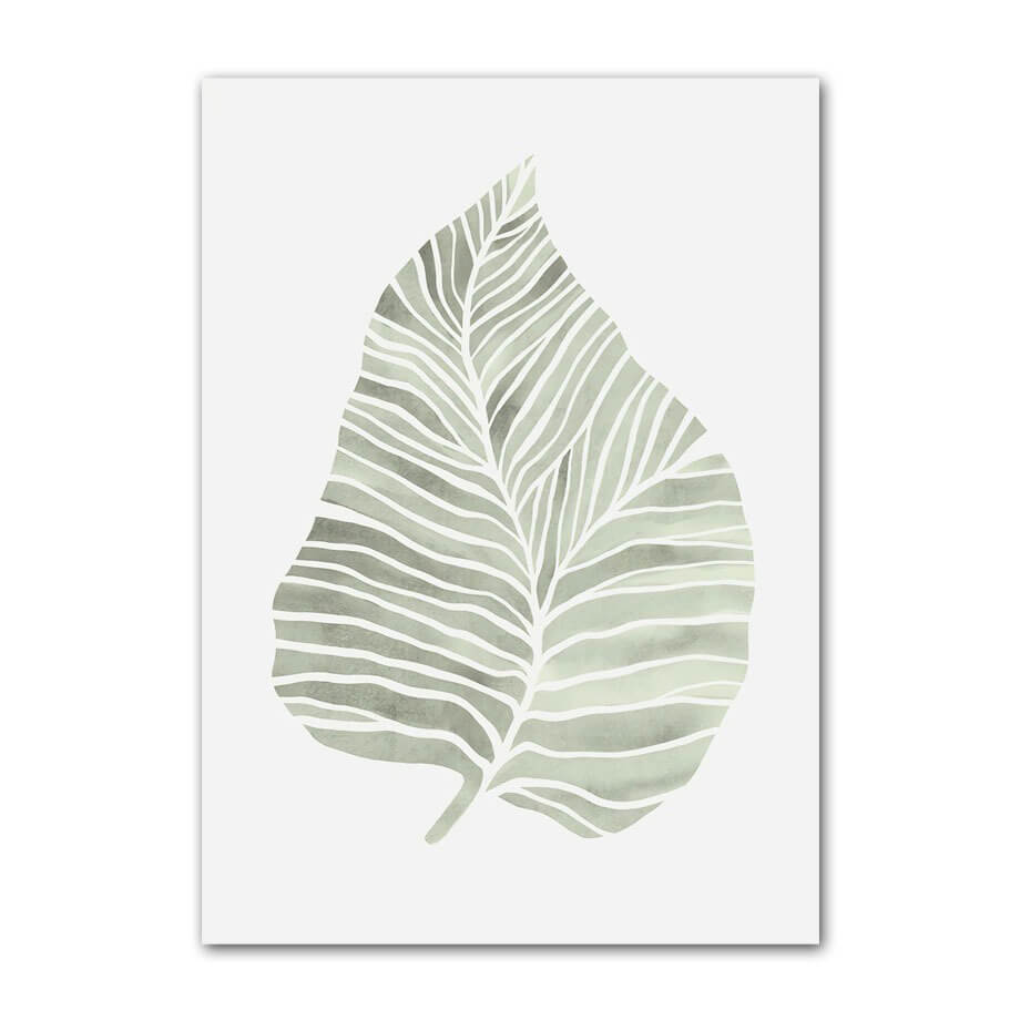 monstera leaf painting sage green aesthetic gallery wall art canvas poster roomtery