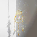 lotus and moon shaped hanging sun catcher roomtery aesthetic room decor