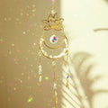lotus and moon shaped hanging sun catcher roomtery aesthetic room decor