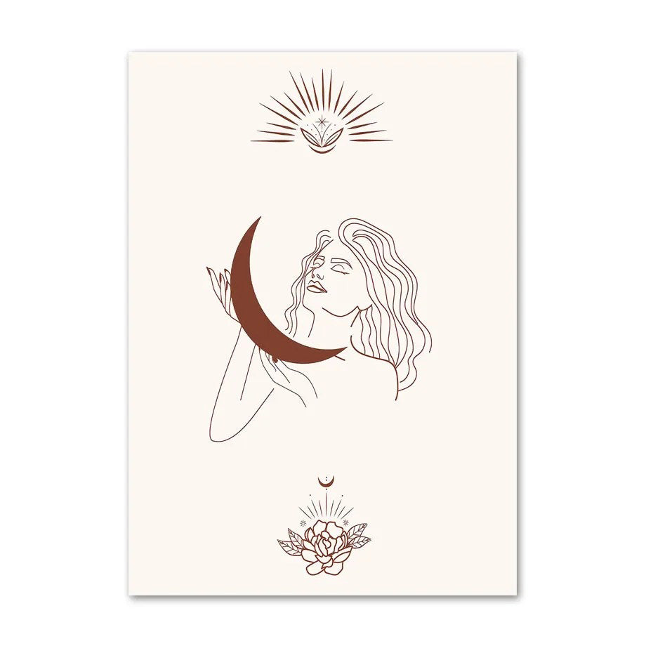 boho aesthetic brown color styled wall art print gallery wall canvas posters roomtery aesthetic room decro