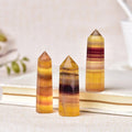 natural yellow fluorite crystal hexagonal pointing tower roomtery