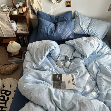 ocean themed blue shades color aesthetic bedding duvet cover sheets set