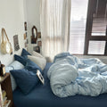ocean themed blue shades color aesthetic bedding duvet cover sheets set