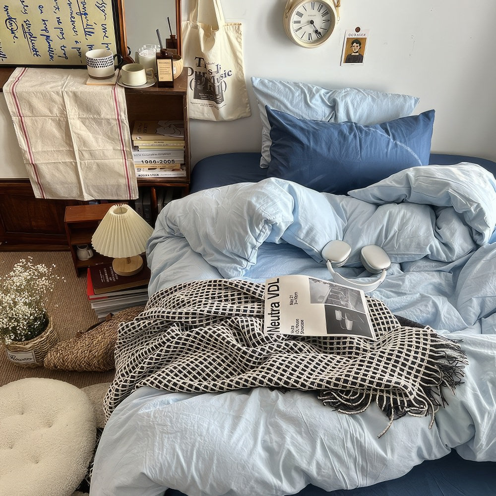 ocean themed blue shades color aesthetic bedding duvet cover sheets set