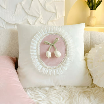 French-Vintage-Tulip-Ruffle-Pillow Covers