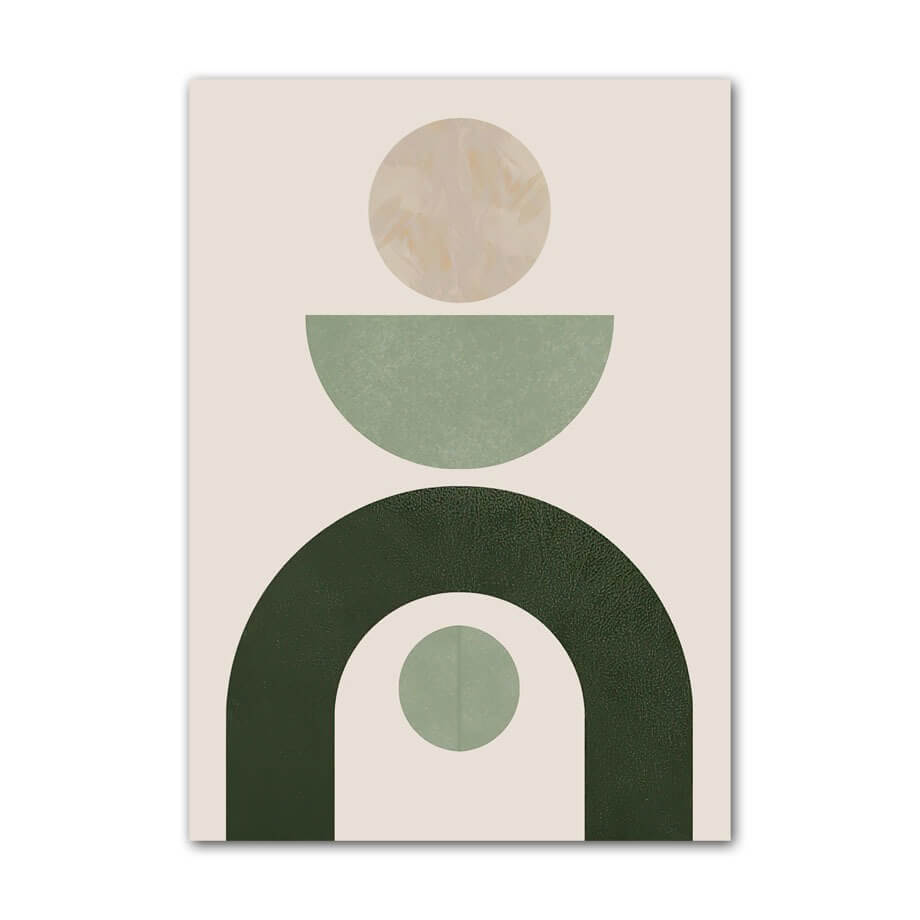 sage green aesthetic gallery wall art minimalist shapes canvas posters roomtery