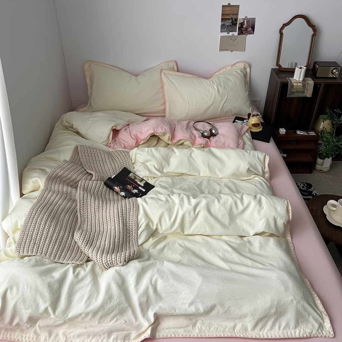 Pale Pink & Yellow Pastel Bedding Set