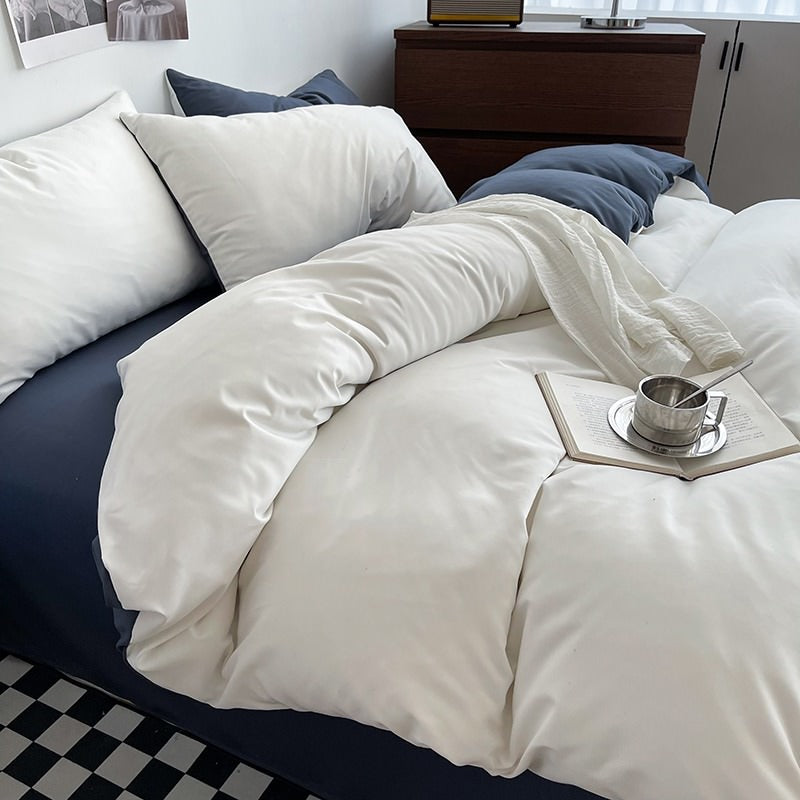 pastel aesthetic solid double color two sided bedding duvet cover set roomtery