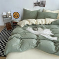 pastel aesthetic solid double color two sided bedding duvet cover set roomtery