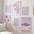 pastel purple minimalist art gallery wall canvas posters for room roomtery
