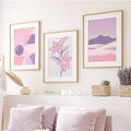 pastel purple minimalist art gallery wall canvas posters for room roomtery