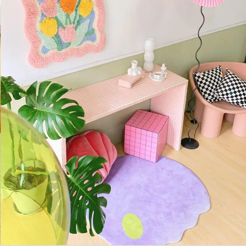danish pastel aesthetic irregular wavy accent rug roomtery