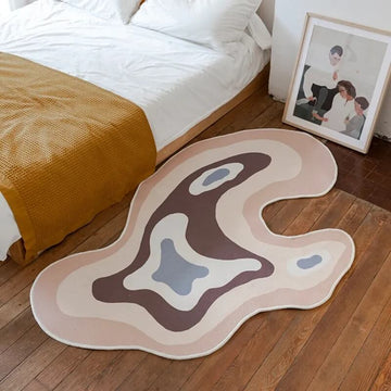 pastel irregular blob accent bedside rug roomtery