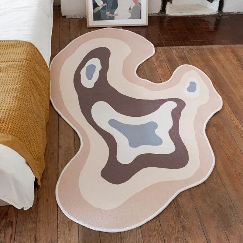 pastel irregular blob accent bedside rug roomtery