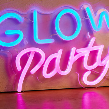 Glow Party Blue & Pink LED Neon Sign