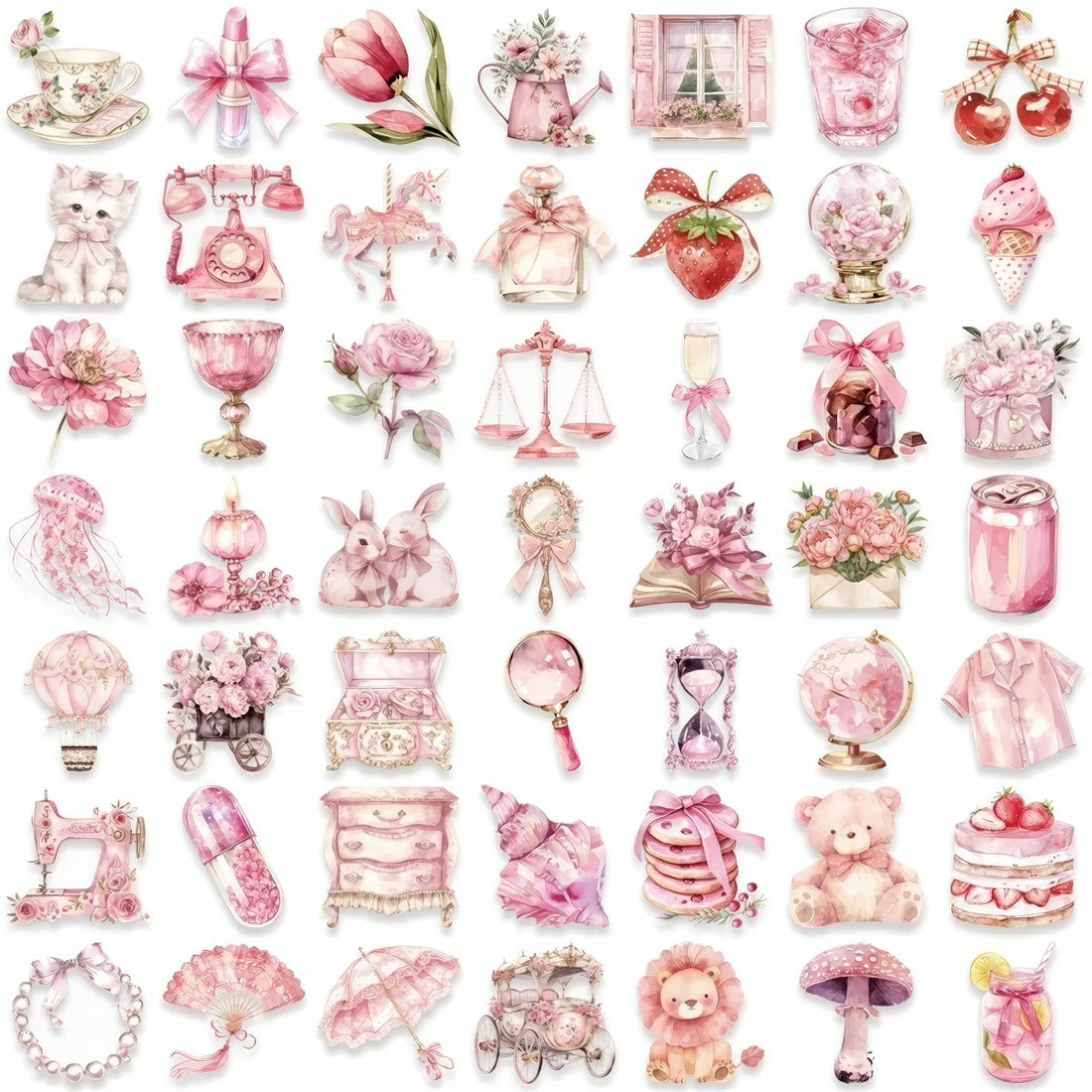 coquette aesthetic pastel pink color palette aesthetic girly cute sticker pack