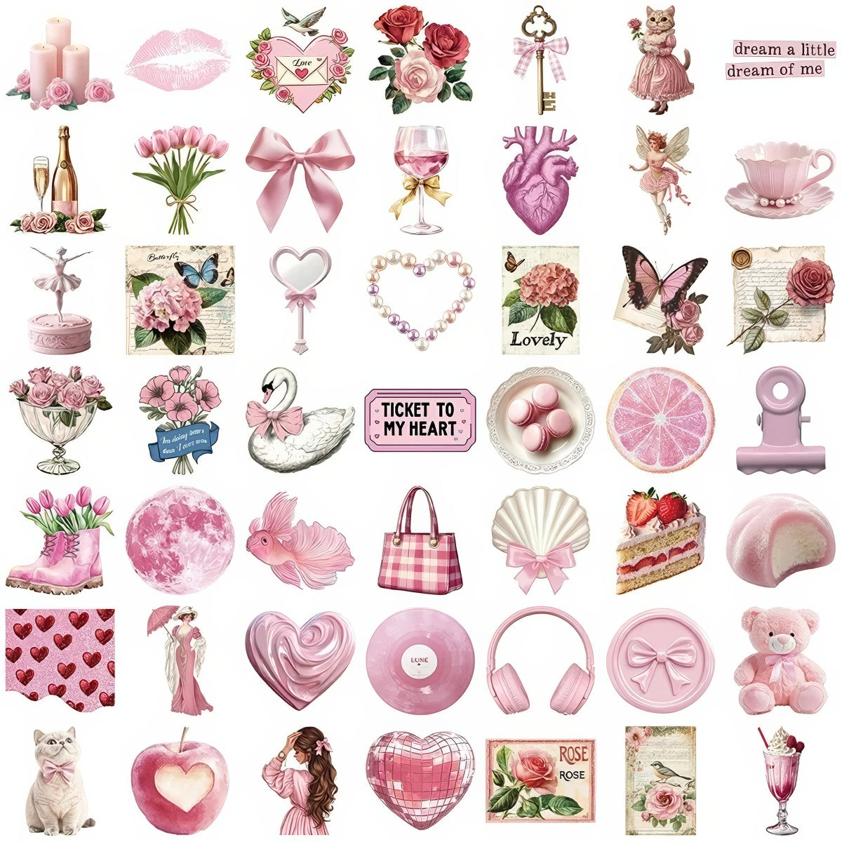 pink coquette aesthetic sticker pack