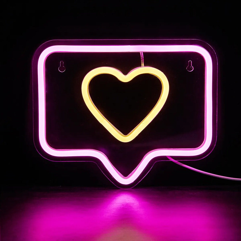 cute pink color like button shaped wall neon sign with acrylic plate base roomtery
