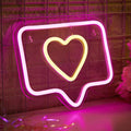 cute pink color like button shaped wall neon sign with acrylic plate base roomtery