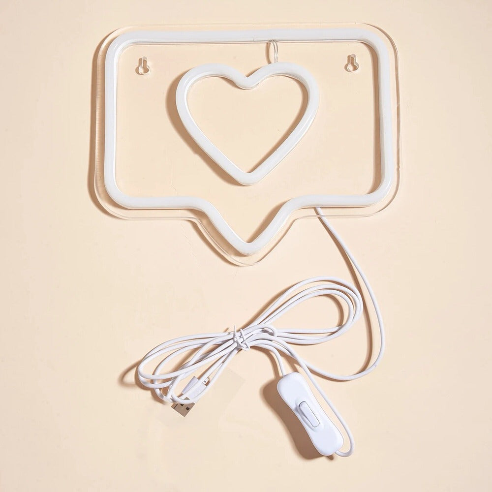 cute pink color like button shaped wall neon sign with acrylic plate base roomtery