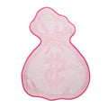 pink money bag tufted fluffy accent rug roomtery