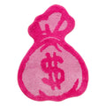 pink money bag tufted fluffy accent rug roomtery