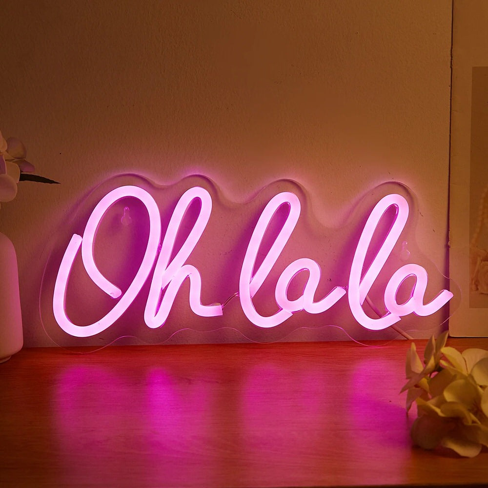 Offers Lovely Bright Red “Oh la la” LED Night Light Room Wall Decoration